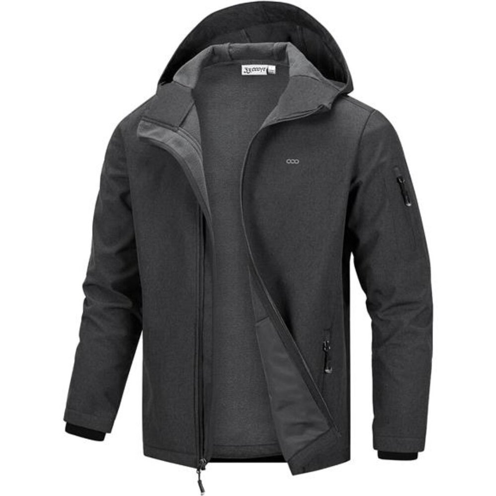 33,000ft Men's Hooded Softshell Jacket Waterproof Lightweight Insulated